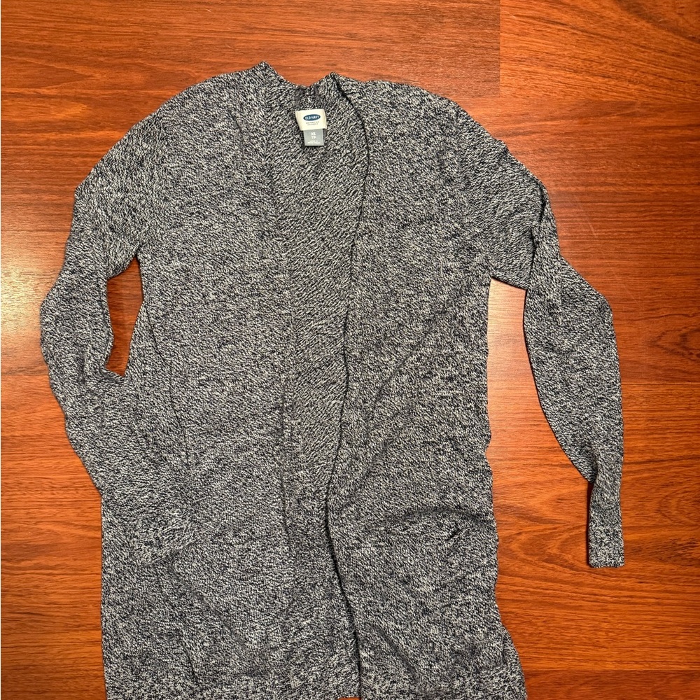 Old Navy Black and White Knit Cardigan - XS